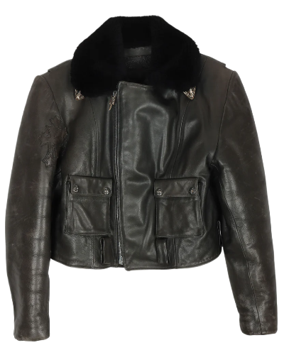 Black Cher's Custom Shearling Bomber Jacket | Chrome Hearts