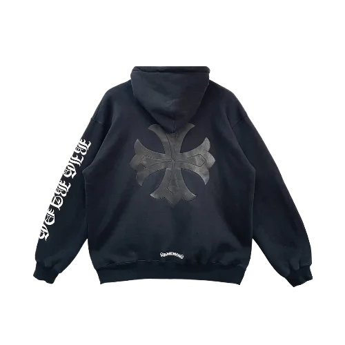 Leather Patch Hoodie