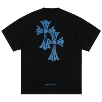 Chrome Hearts Double Cross Blue Logo T-Shirt