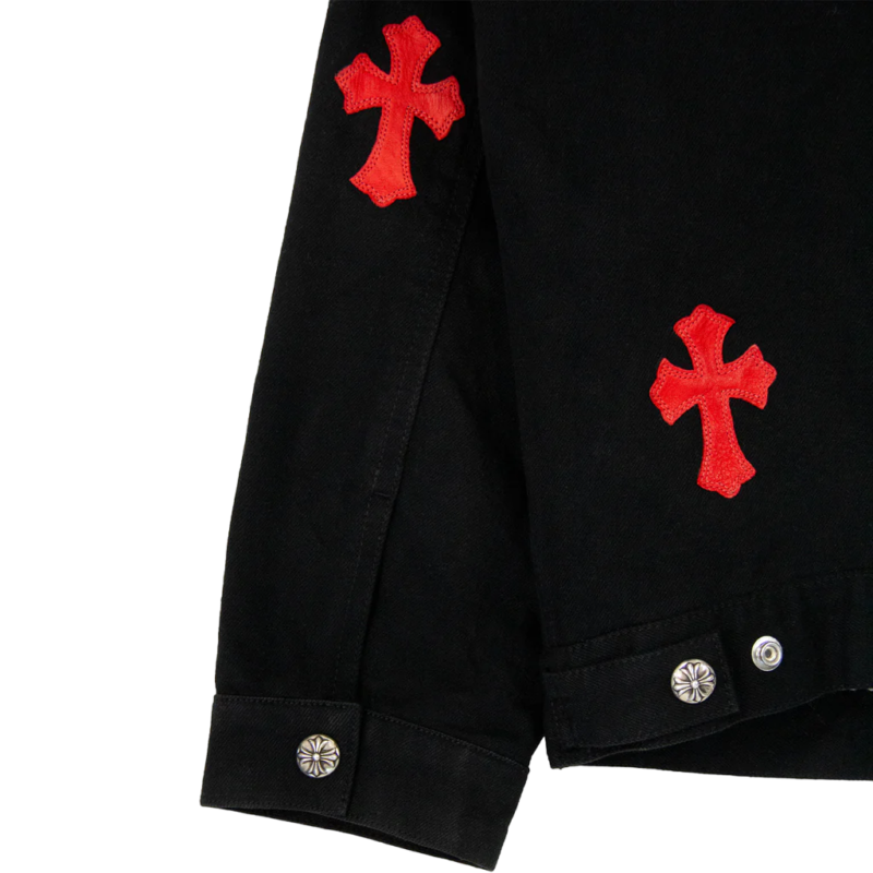 1/1 Leather Patch Shearling Denim Trucker | Chrome Hearts