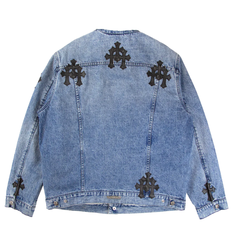 Cross Patch Shearling Denim Trucker | Chrome Hearts