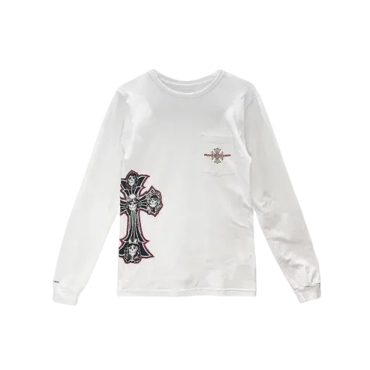 Gun Roses White Cross Embroidery Long Sleeve