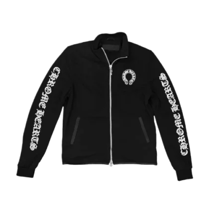 Black Horseshoe Logo Track Jacket | Chrome Hearts