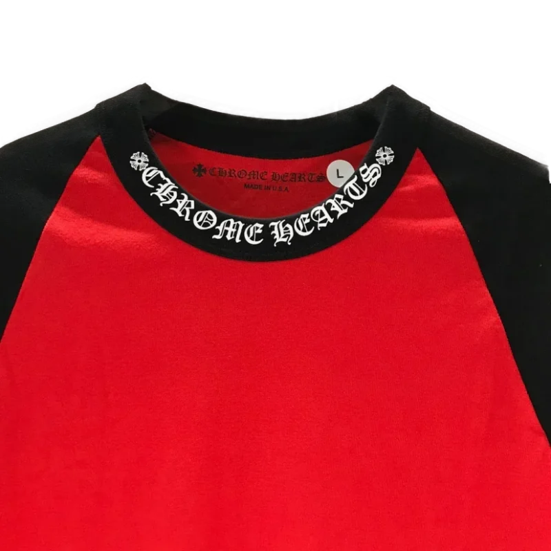 Red Black Horseshoe Logo Long Sleeve T Shirt