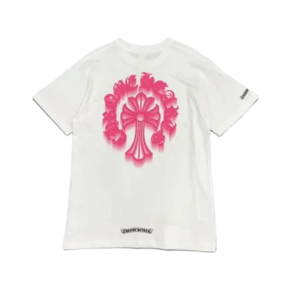 Chrome Hearts Pink Holographic Cross T-Shirt